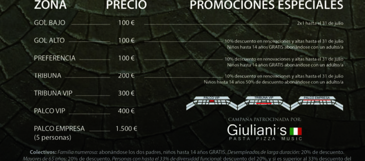 Tu abono CENTURIÓN: precios, descuentos y condiciones