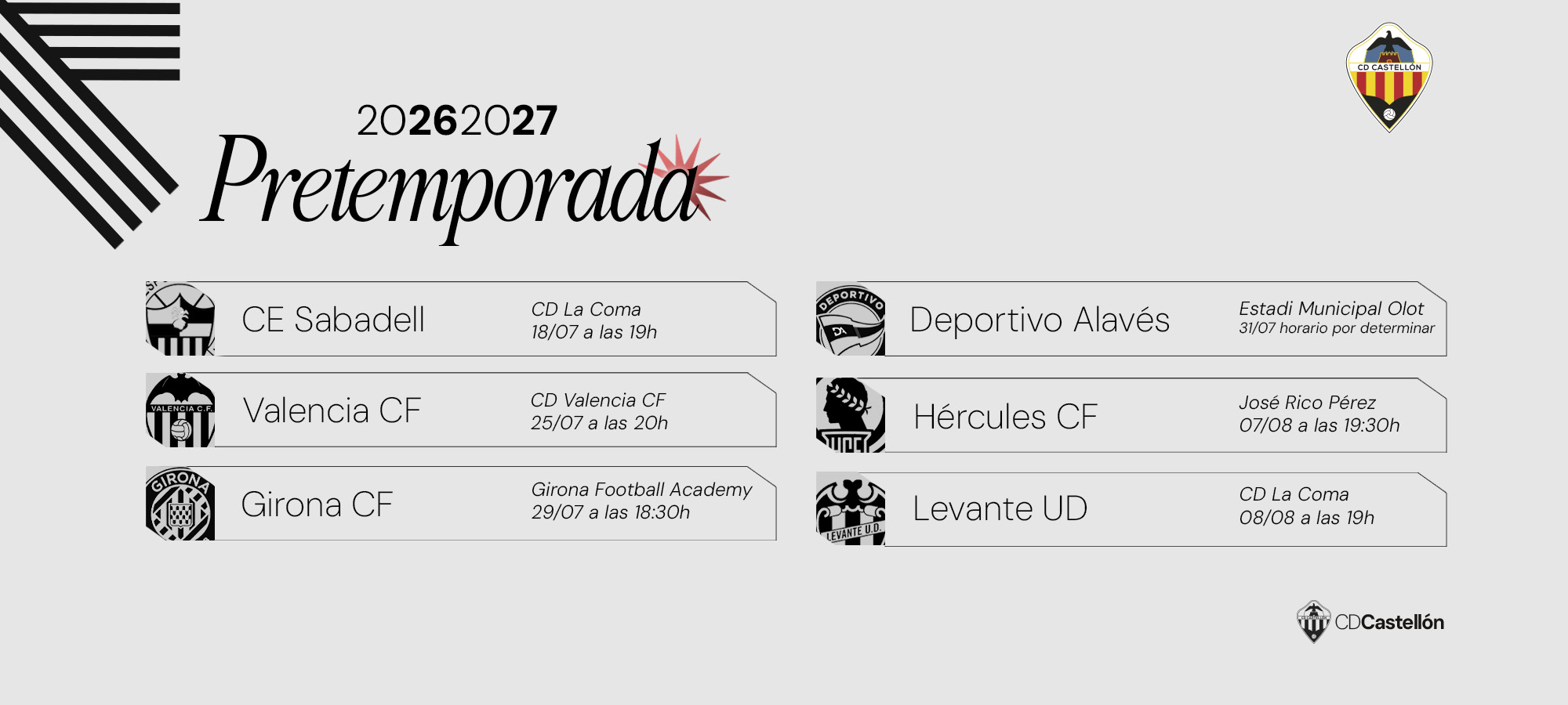 La pretemporada del CD Castellón 2026-2027